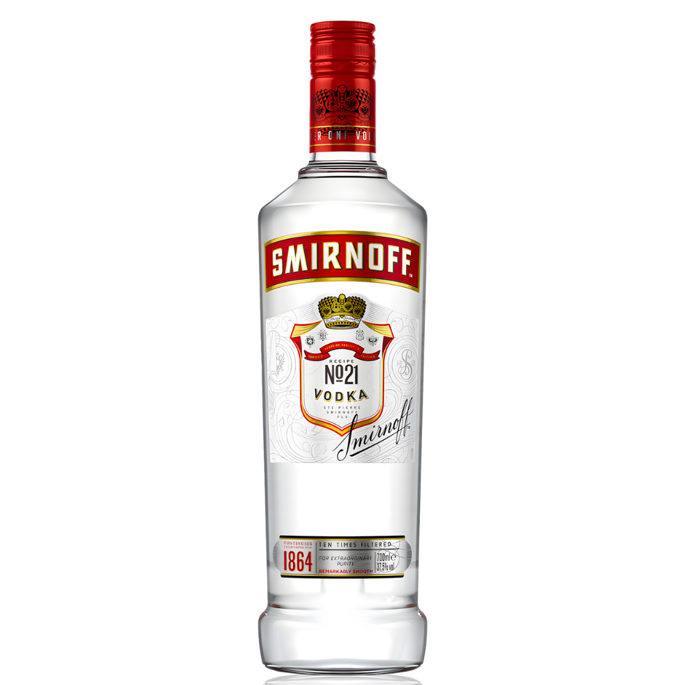 Rượu Vodka Smirnoff Red 37.5% 700ml  - Rượu Vodka Hương Vị Ngọt Dịu, Nồng Nàn Dài Lâu