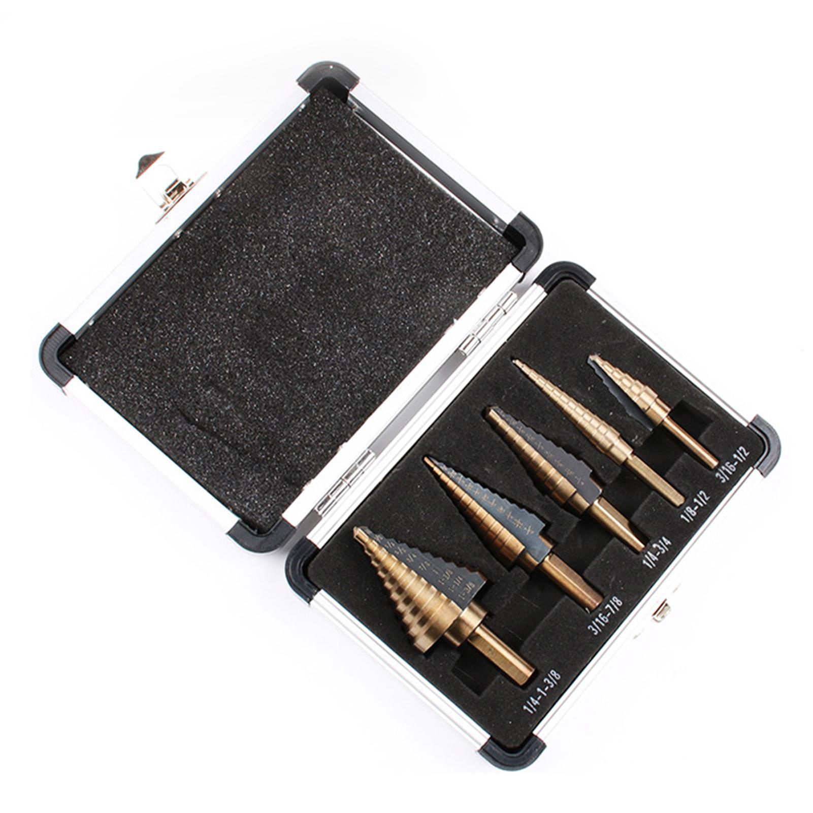 Bộ 5 mũi khoan thép với hộp nhôm