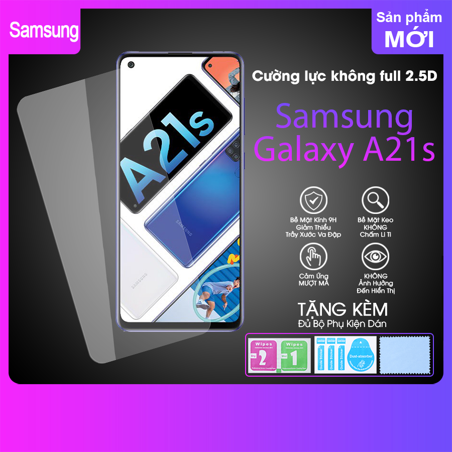 Kính Cường Lực Màn Hình 2.5D Trong Suốt Không Full Dành Cho Samsung Galaxy A21s- Handtown- Hàng Chính Hãng