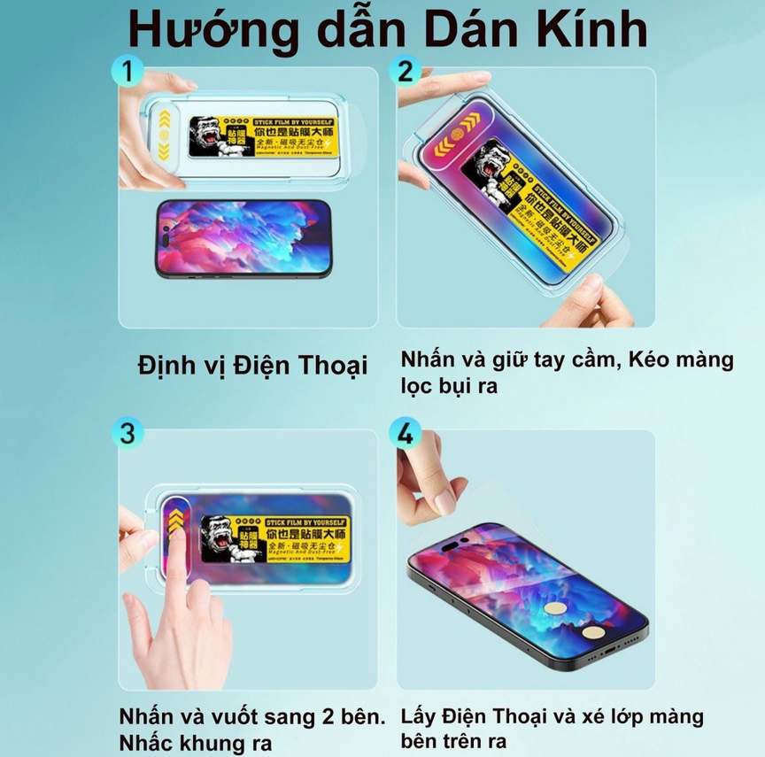 Kính cường lực kingkong dành cho iPhone 15/ 15 Pro Max/ 14 Pro/ 14 Pro Max/ iPhone 13/ 13 Pro/ 13 Pro Max/ iPhone 12/ 12 Pro/ 12 Pro Max/ iPhone 11/ 11 Pro Max/ iPhone XS MAX, XR, XS cường lực tự dán hiệu WEKOME - Hàng chính hãng