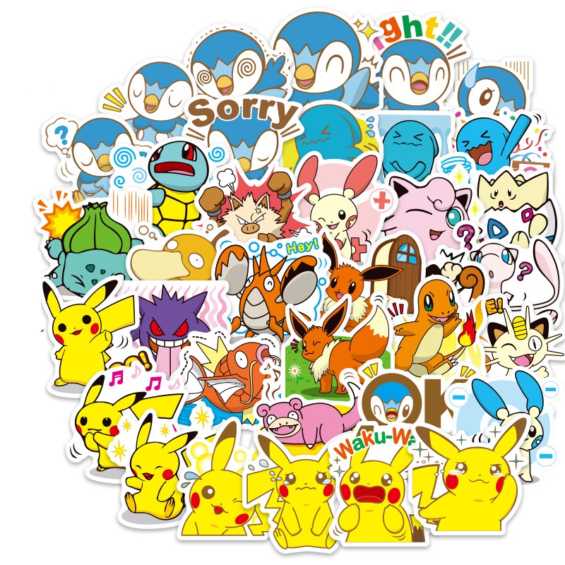 Bộ 80 miếng Sticker hình dán Pokemon