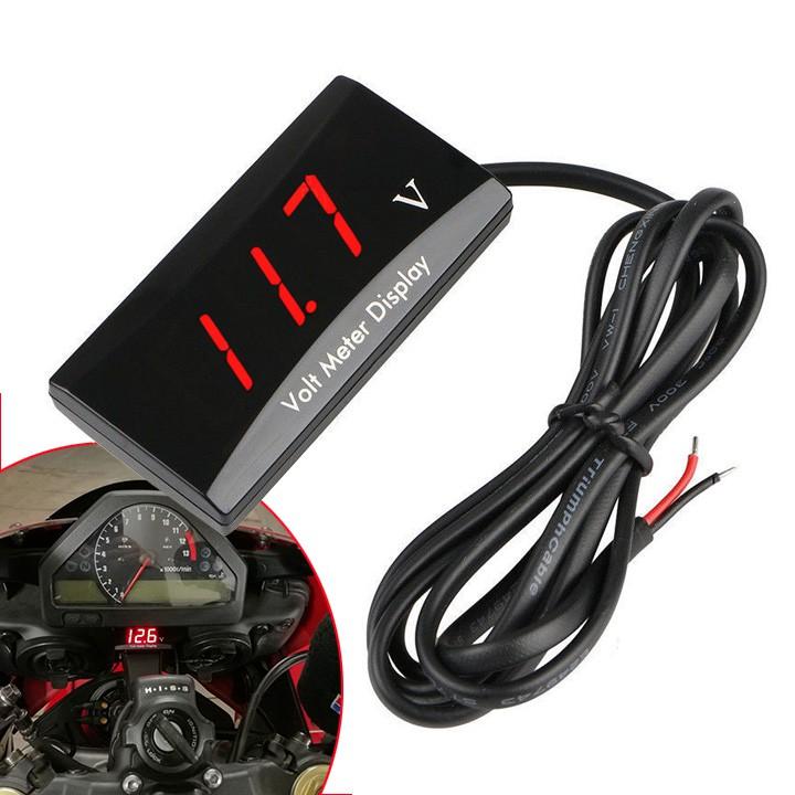 Đồng Hồ Đo Điện Áp Ô Tô Xe Máy 12V Volt Meter Display