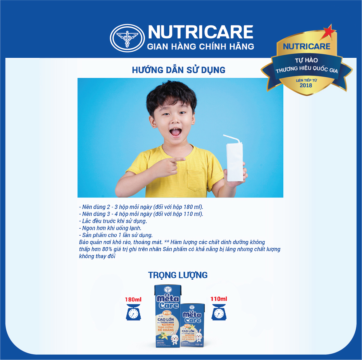 [Mua 11 lốc tặng 1] Sữa nước Nutricare Metacare ECO phát triển toàn diện (110ml)