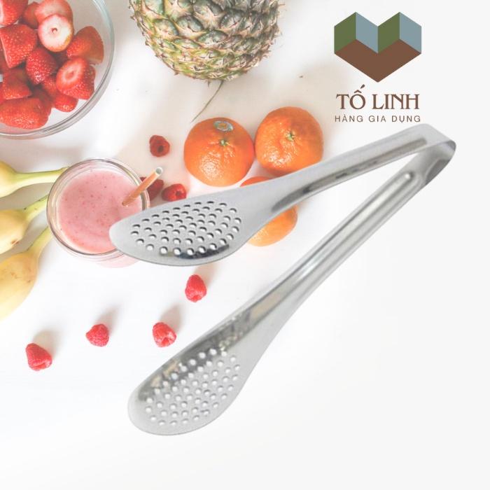 Gắp Đá, Kẹp Thức Ăn Inox Không Rỉ Đồ Dùng Nhà Bếp An Toàn Sạch Sẽ 304 _23cm