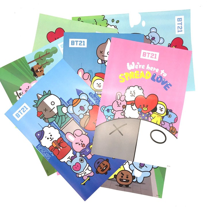 BT21 poster 8 tấm khổ lớn BTS