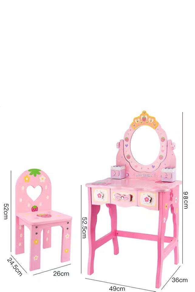 Đồ chơi Bàn trang điểm dâu tây bằng gỗ 93.5cm