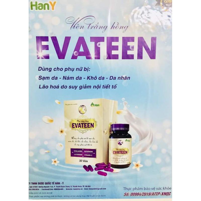 Viên trắng hồng Evateen giảm nám xạm da lọ 30 viên