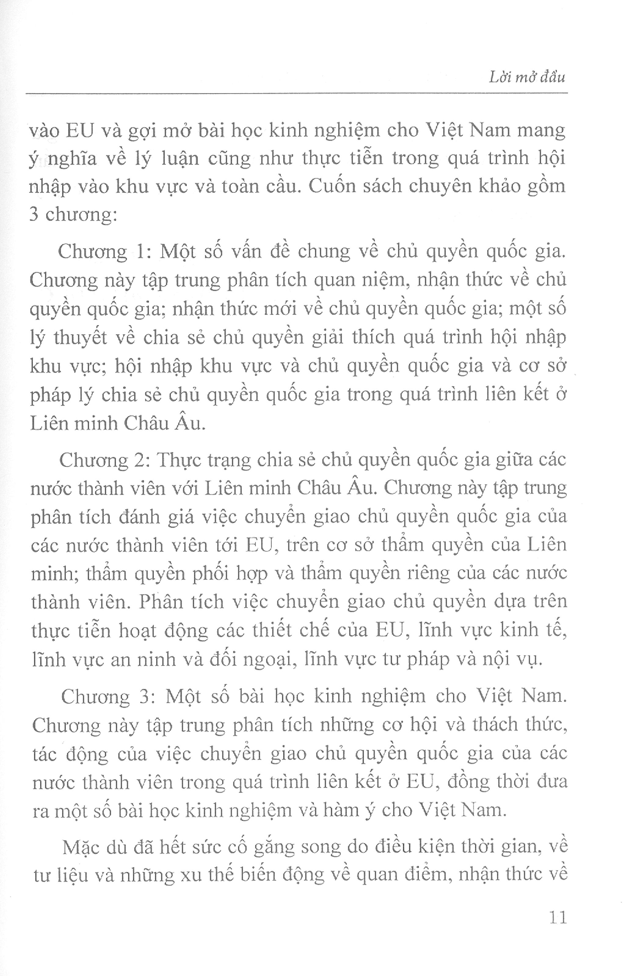 Chủ Quyền Quốc Gia Trong Quá Trình Hội Nhập Của Liên Minh Châu Âu (Sách chuyên khảo)