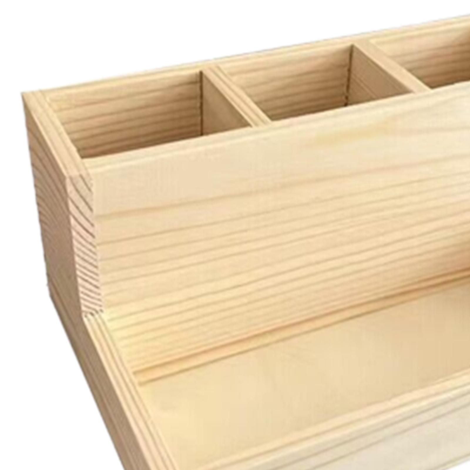 Wooden Makeup Organizer Portable Desk Organizer Thick for Office Desk Drawer