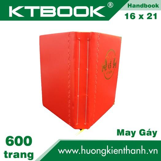 SỔ GHI CHÉP BÌA DA KTBOOK HANDBOOK CAO CẤP 600 trang size A5 ruột giấy in caro May Gáy