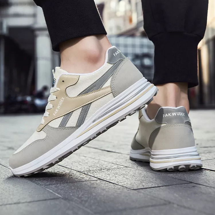 Giày Thể Thao Nam GEMI - Giày Sneaker Màu Xám, Giày Thể Thao Vải Thoáng Khí, Đế Cao - G5426