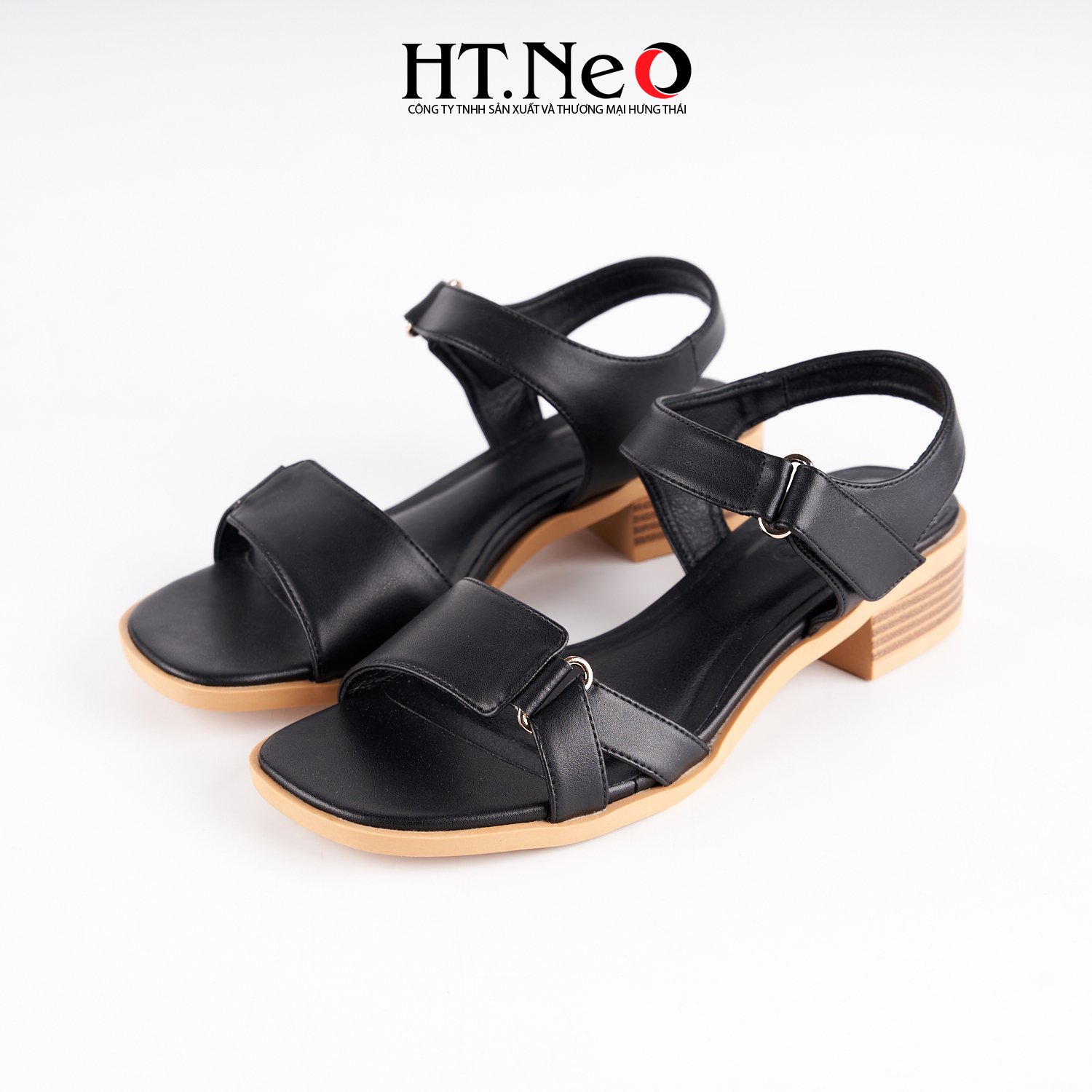 SANDAL nữ 3p quai hậu dán thiết kế đơn giản, chất liệu da gót trụ SDN176