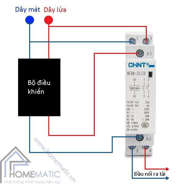 Khởi động từ 1 pha CHINT NCH8 25A ( màu ghi)