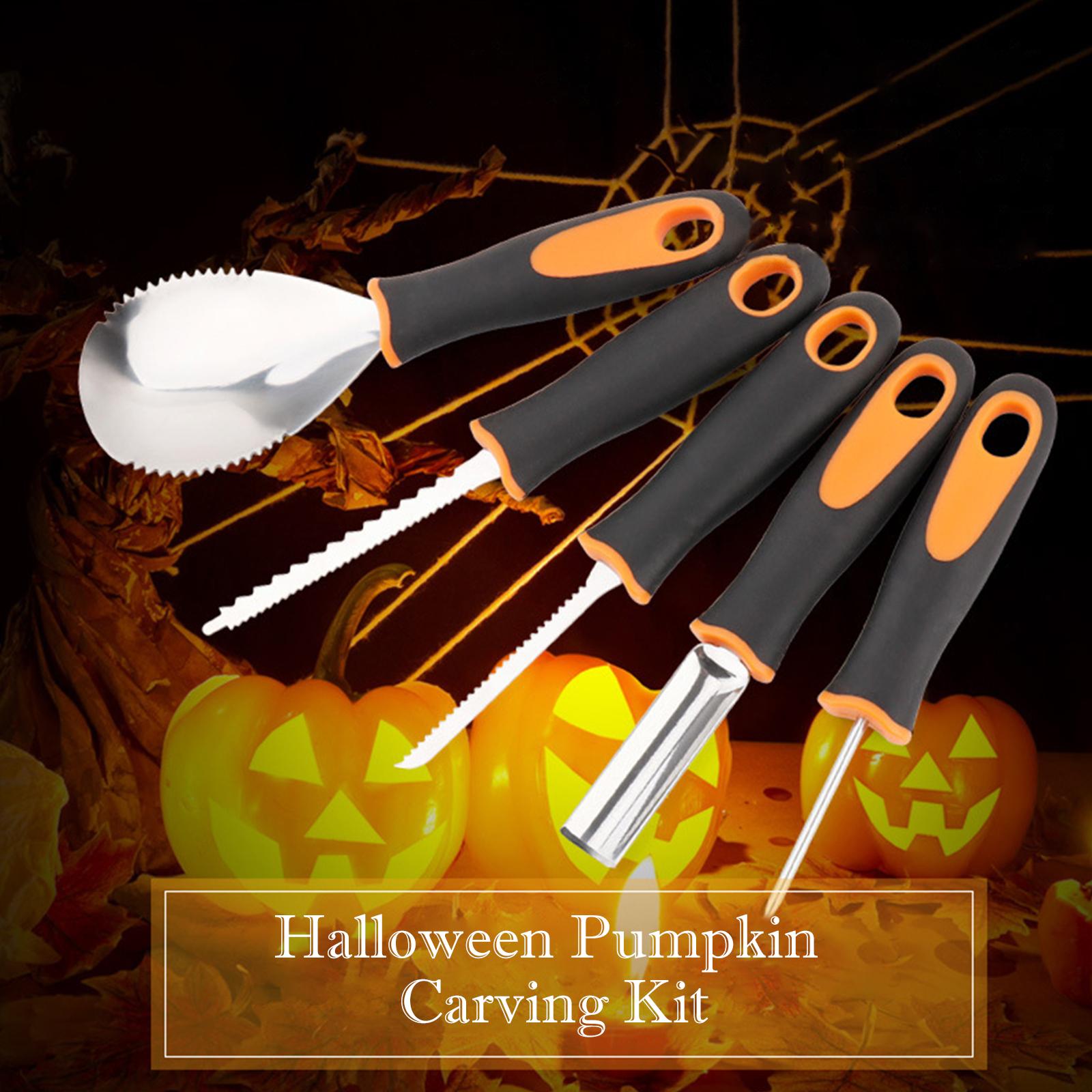 Bộ Dụng Cụ Chạm Khắc Bí Ngô Halloween Với Túi Đựng Đồ Bằng Thép Không Gỉ