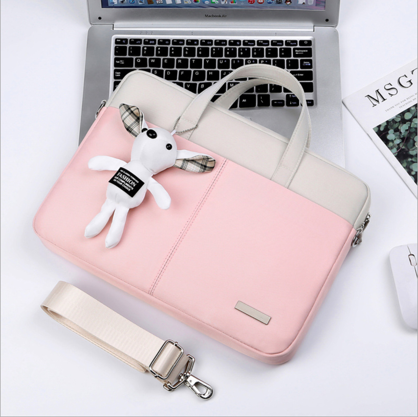 Túi chống sốc laptop macbook kèm gấu bông siêu cute đáng yêu