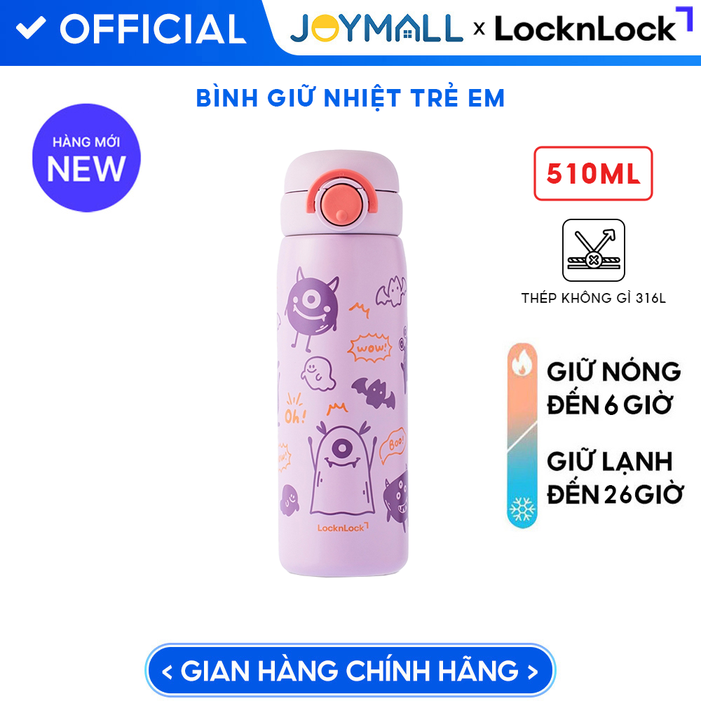 Bình Giữ Nhiệt LocknLock School Fit Luminous 380ml Và 510ml Thép Không Gỉ, Hàng Chính Hãng - JoyMall