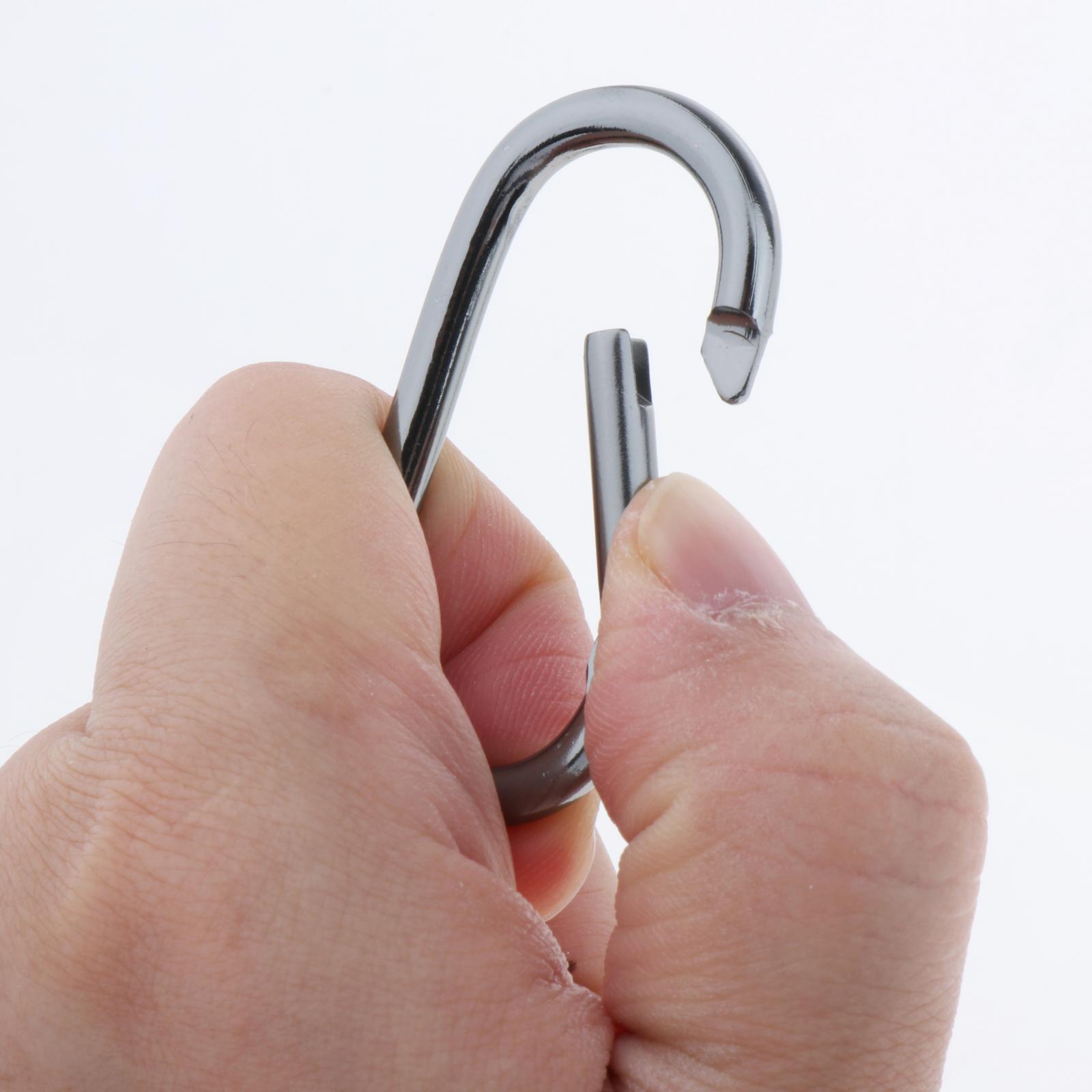 2x5Pcs/set D Shaped Aluminum Alloy Climbing Buckle Key Carabiner Clip  Tool