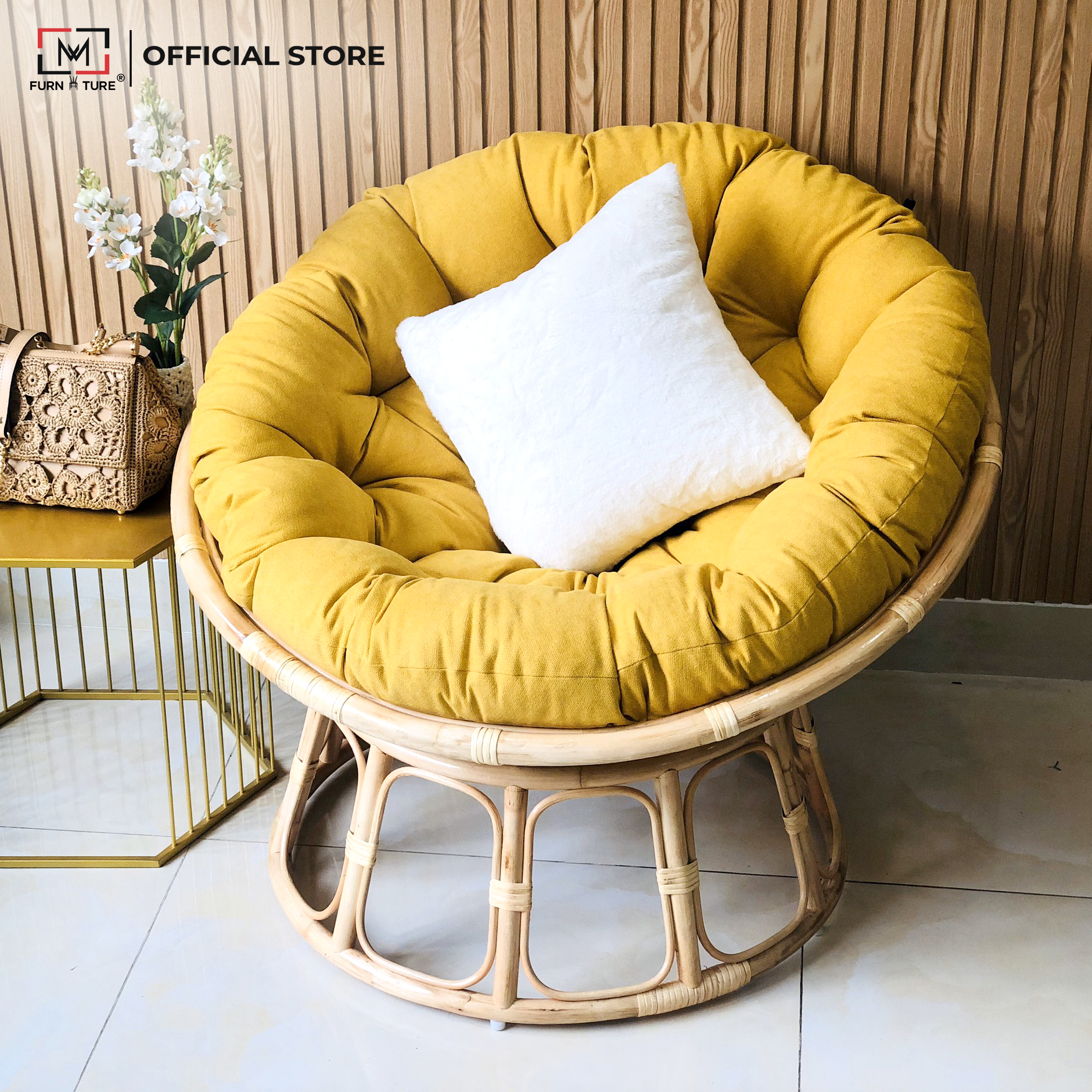 GHẾ MÂY PAPASAN KÈM ĐỆM - PAPASAN