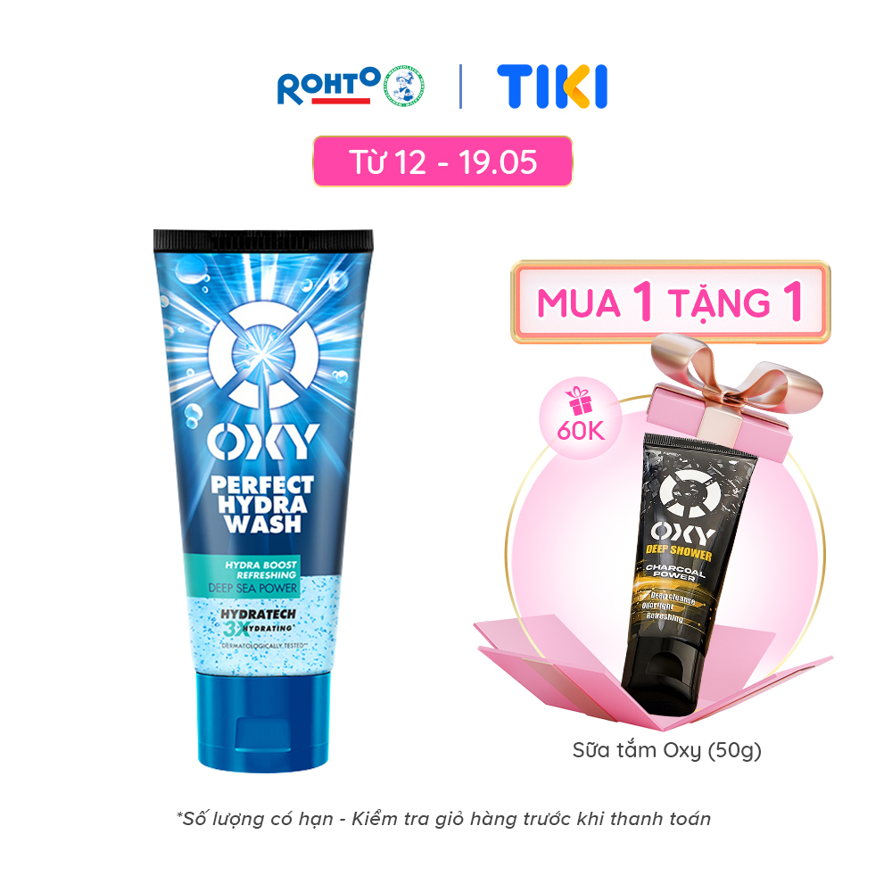 Hình ảnh Sữa rửa mặt cho nam Oxy sạch sâu sảng khoái dưỡng ẩm dạng gel Oxy Perfect Hydra Wash 100g