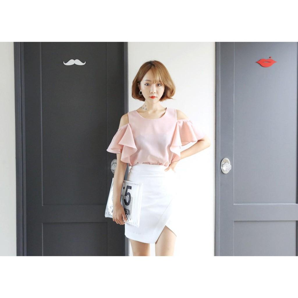 Áo rớt vai chiffon thời trang