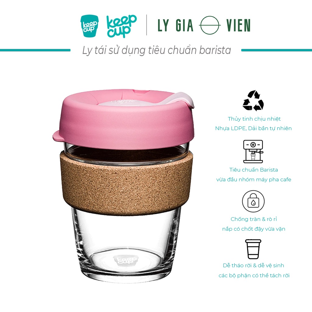 Ly Thủy Tinh Tái Sử Dụng KeepCup Cork