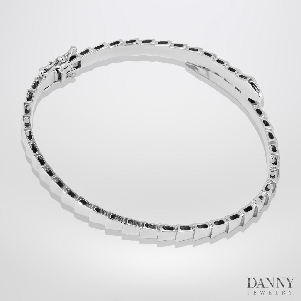 Vòng Tay Danny Jewelry Bạc Thổ Nhĩ Kỳ Xi Rhodium Biểu Tượng Rắn Đính Đá CZ LT002TNK