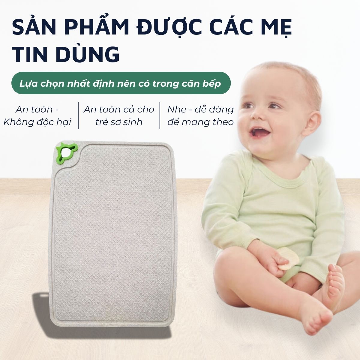 Thớt ricehusk DandiHome chống nấm mốc, an toàn sức khỏe