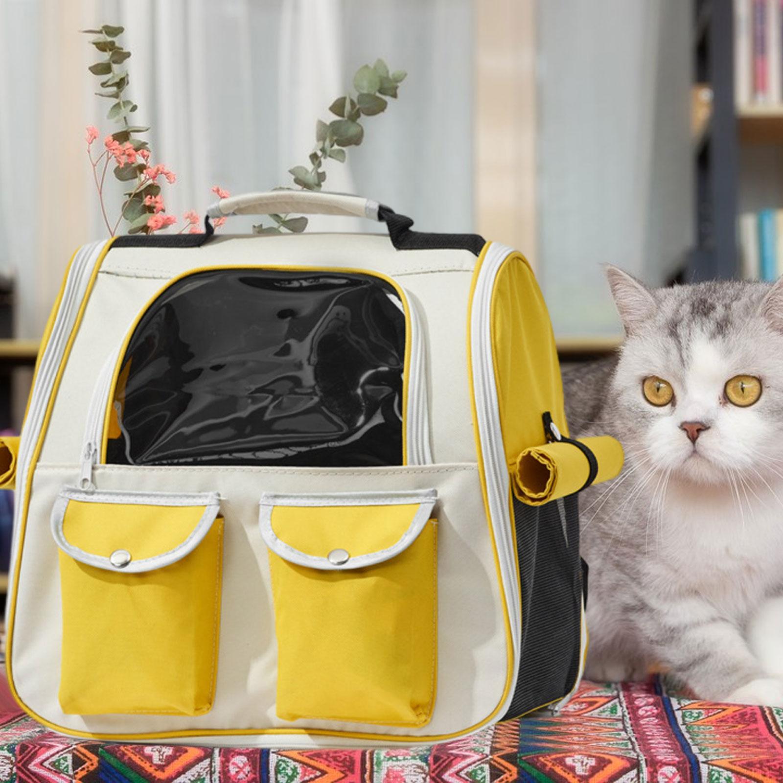 Cat Backpack Carrier Pet Travel Backpack Breathable Mesh Animal Carrier Backpacks Dog Cat Carrier Cat Dog Backpack Bag for Hiking