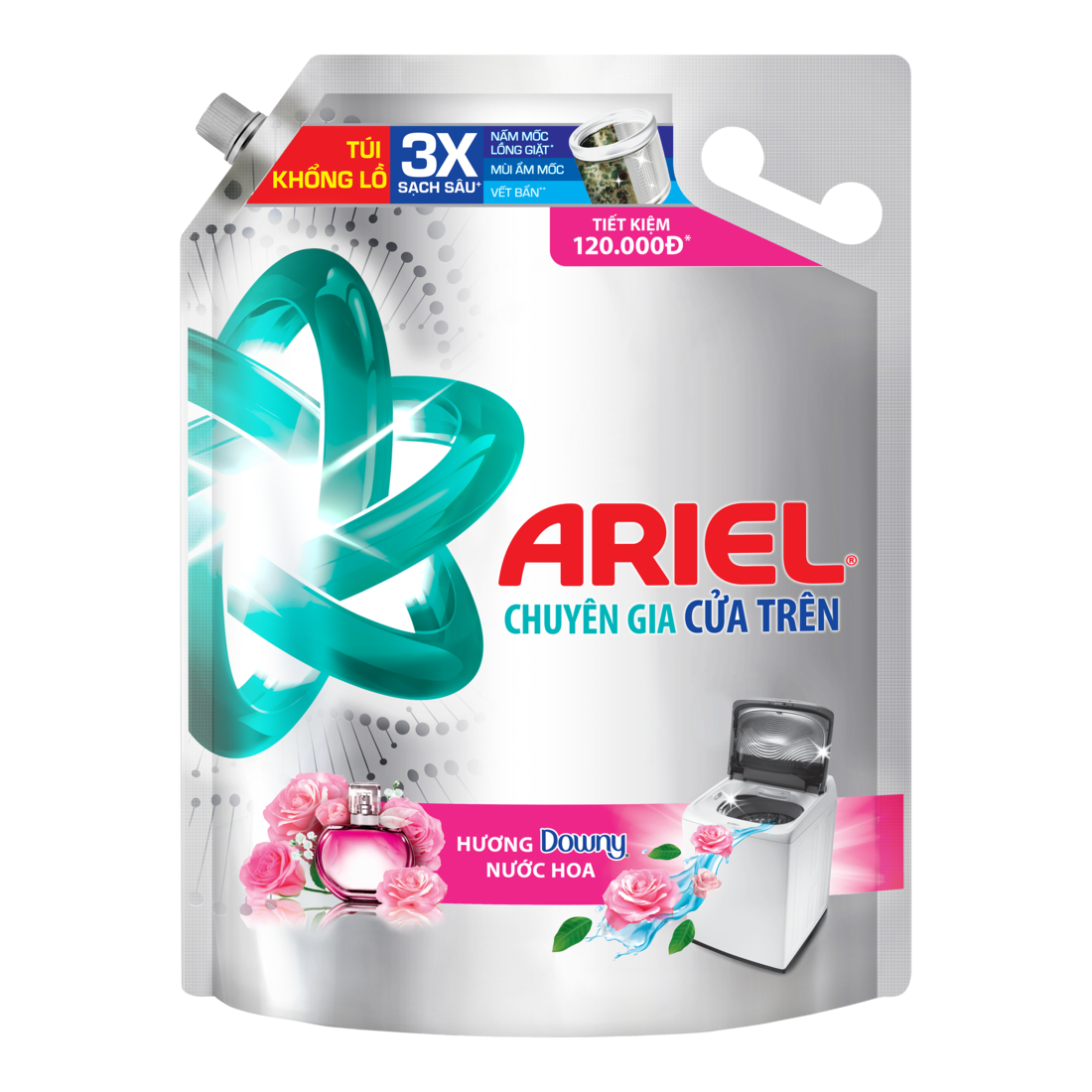 Combo 2 Nước Giặt ARIEL Nắng Mai/Hương Downy Túi 4.1kg/3.9kg x2