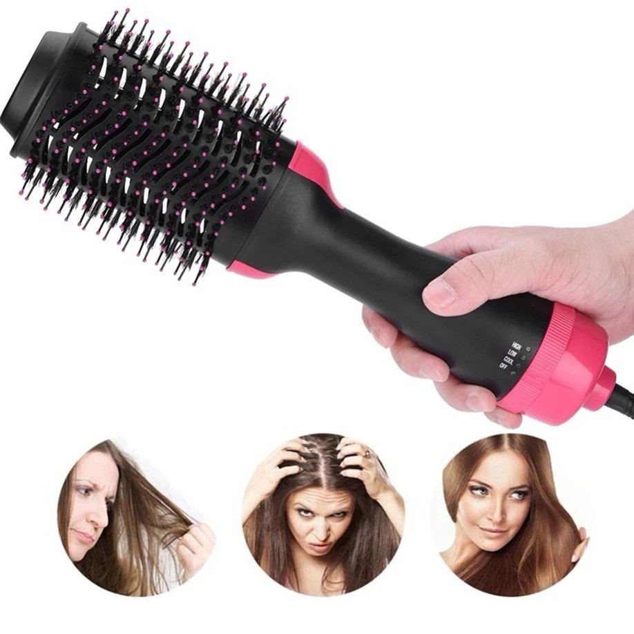 Máy uốn tóc đa năng tạo độ xoăn có sấy khí 3 in1 tặng kèm dây buộc tóc đính đá