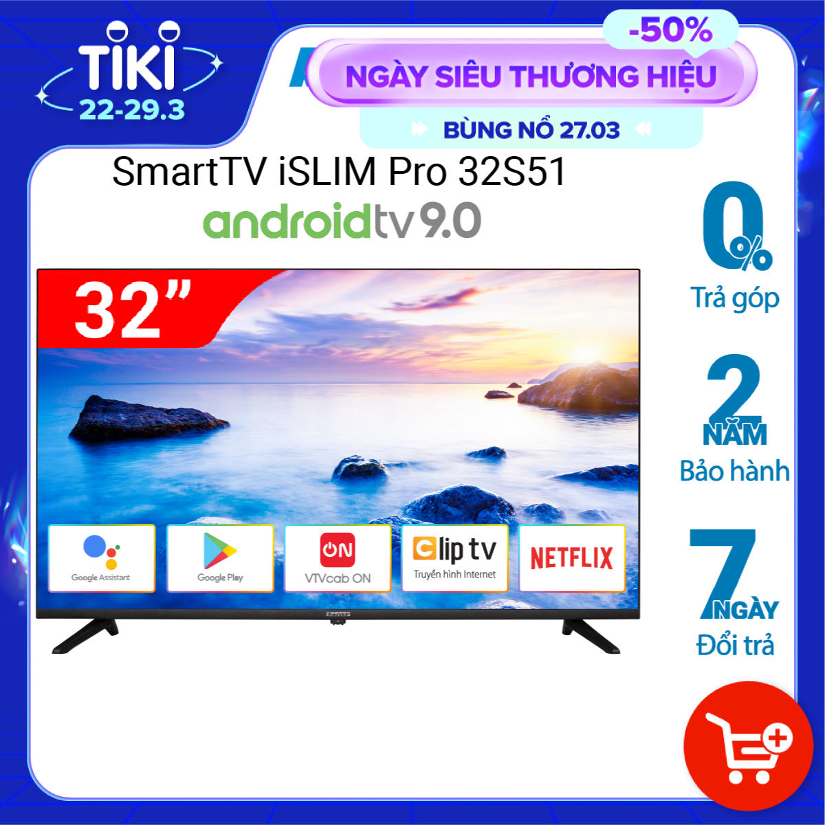 Smart TV Asanzo 32 Inch HD ISLIM PRO 32S51 - Hàng chính hãng