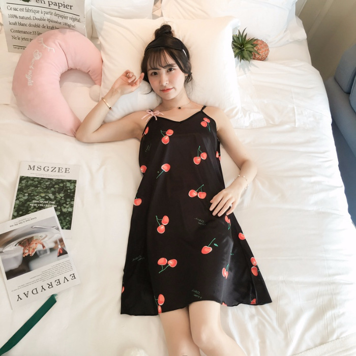 Váy Ngủ Lụa Satin 2 Dây Mềm Mịn Cao Cấp - Tặng Kèm Bịt Mắt Đồng Bộ JD46