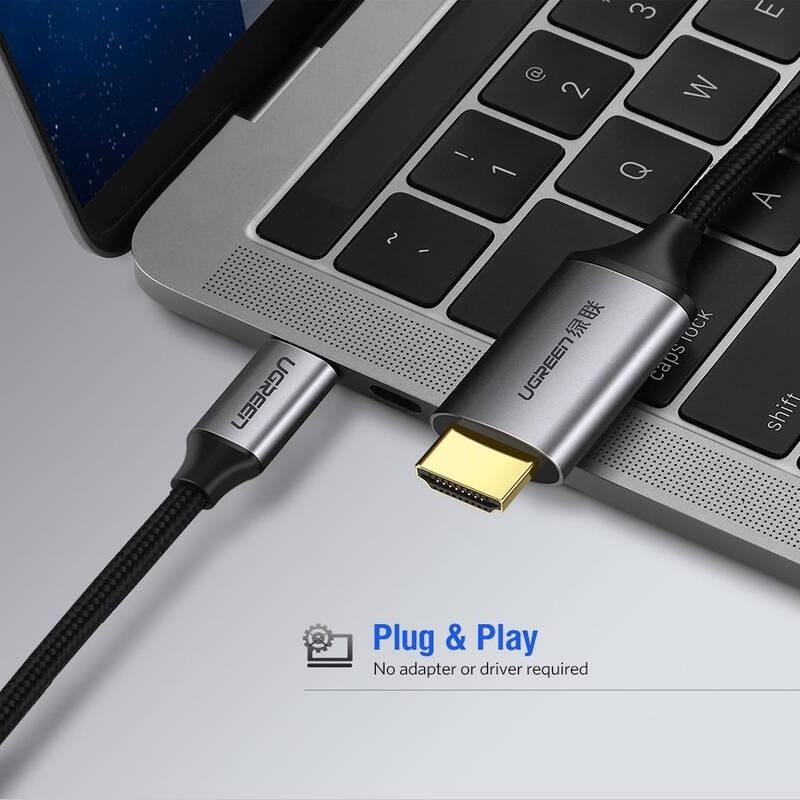 Cáp chuyển USB C sang HDMI dài 1,5-2m cao cấp hỗ trợ 4K 2K UGREEN MM142 50570 MM141 50530 - Hàng Chính Hãng