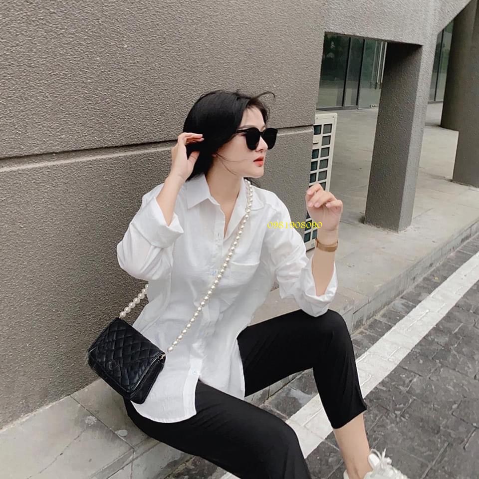 Áo sơ mi nữ dài tay vạt tôm chất đũi nhiều màu