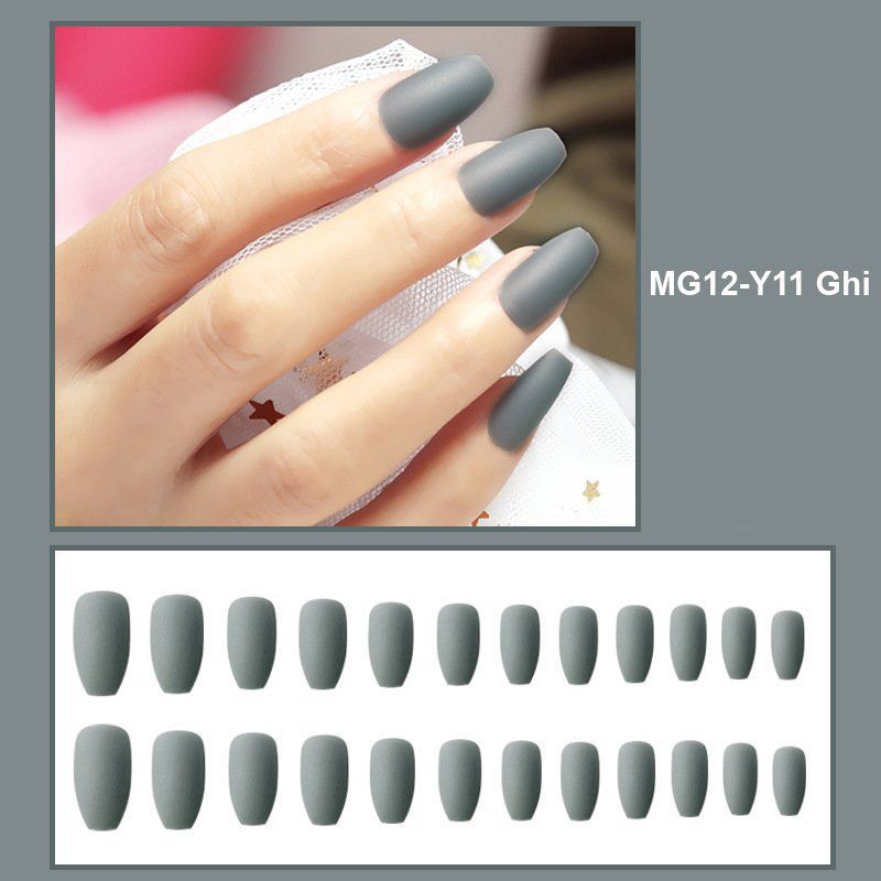 Móng tay giả, hộp 24 nail giả họa tiết 3D kèm keo dán chống nước cao cấp MG12