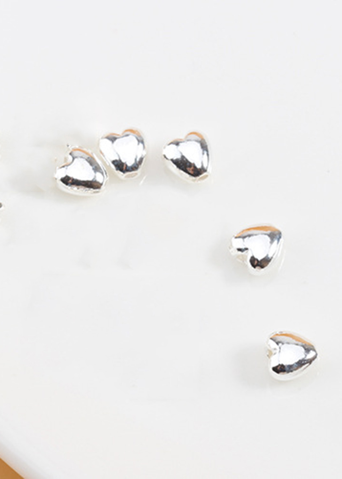 Combo 5 cái charm bạc trái tim xỏ ngang - Ngọc Quý Gemstones
