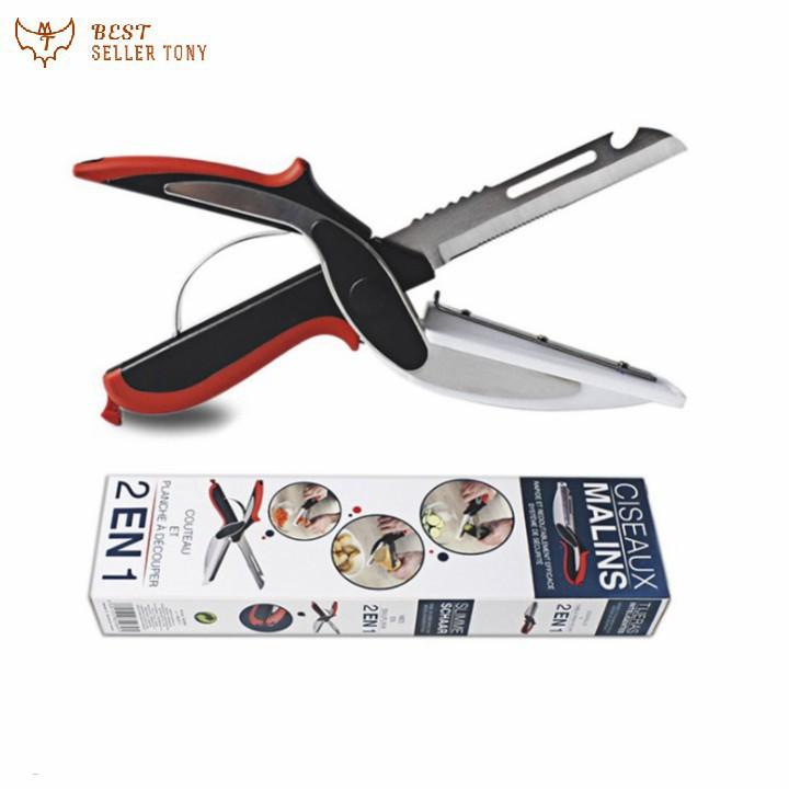 Kéo cắt rau củ nhà bếp cao cấp 2in1 2019