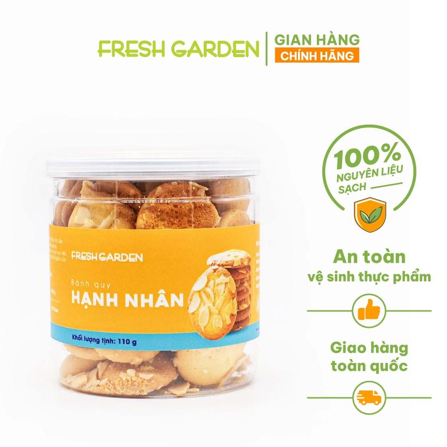 Bánh Quy Hạnh Nhân Ăn Vặt FRESH GARDEN Dinh Dưỡng Vượt Trội Thơm Ngon Tốt Cho Sức Khỏe Hộp 110g