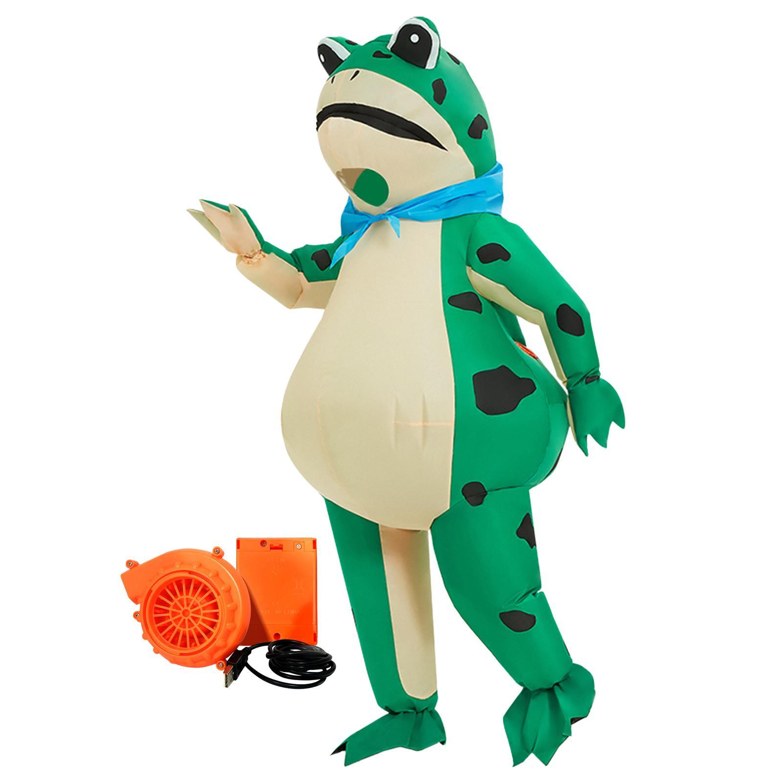 Adult Unisex Inflatable Frog Costume Halloween Anime Cosplay Party Dress up for Men Women Festival Role Play Masquerade Funny Blow Suit