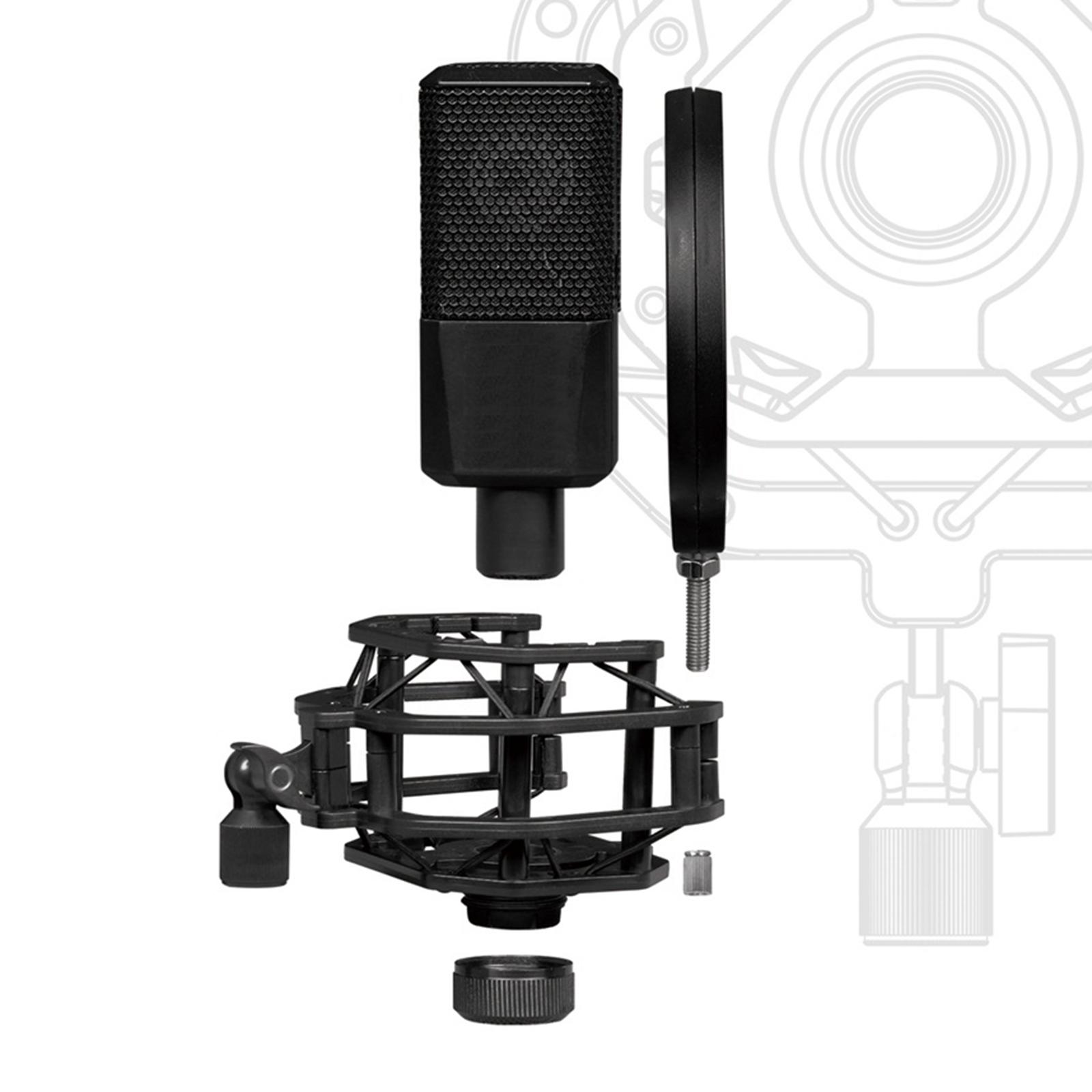 Adjustable Microphone Shock Mount with High Isolation Filter Shield