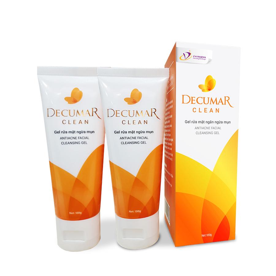 Combo 2 Gel Rửa Mặt Ngừa Mụn Decumar Clean 100g - Làm Sạch Da Nhẹ Nhàng, Ngăn Ngừa Vi Khuẩn Gây Mụn, Phù Hợp Với Mọi Loại Da