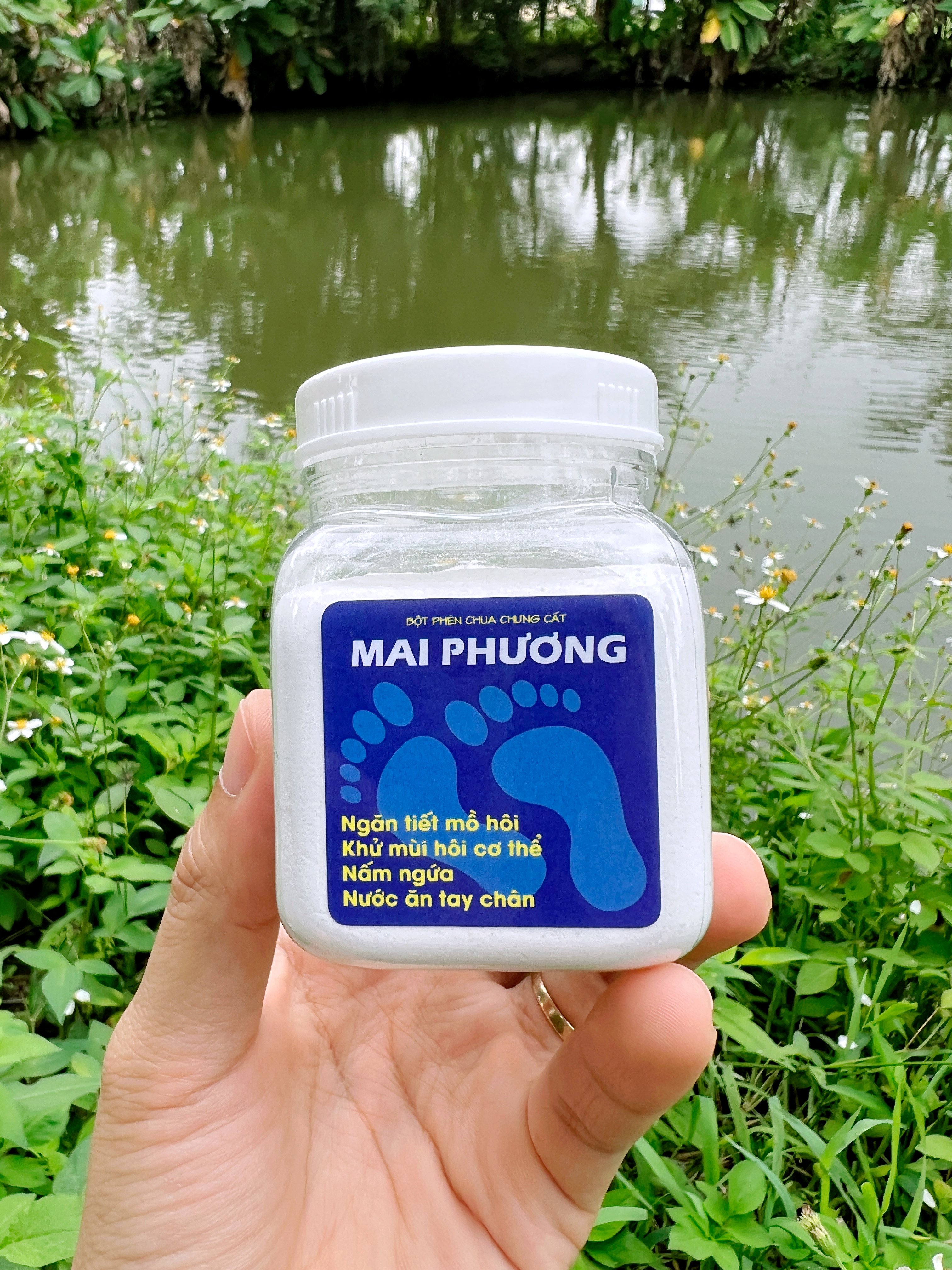 Hộp 50gr Bột Phèn Chua Chưng Cất Khử Mùi Hôi Nách Hôi Chân