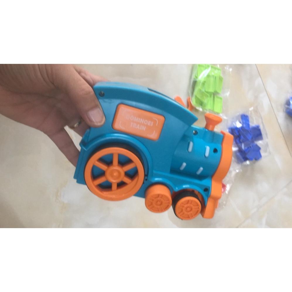 Đồ chơi Xe lửa - Tàu hỏa tự động xếp Domino có âm thanh và đèn vui nhộn cho bé