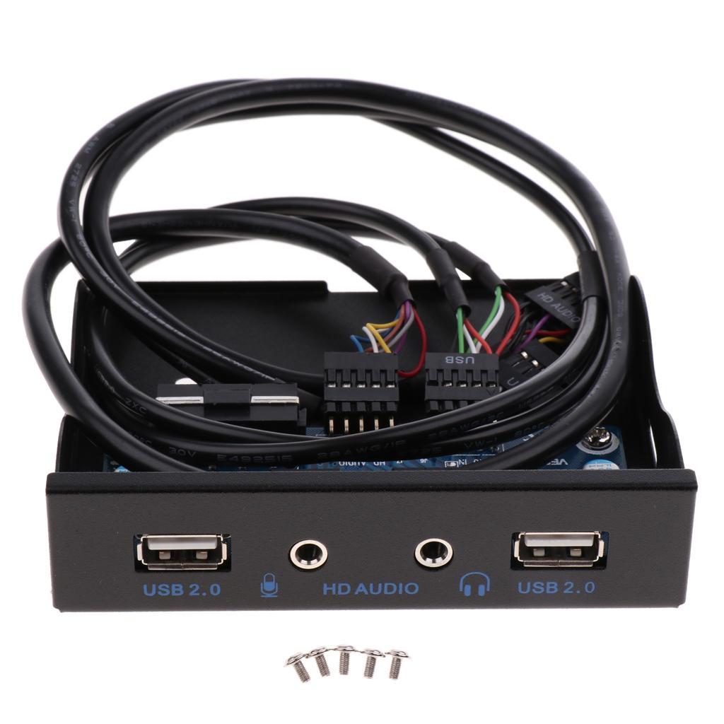 Motherboard 9 Pin to 2 Port USB2.0 Audio Front Panel Expansion Bracket Cable