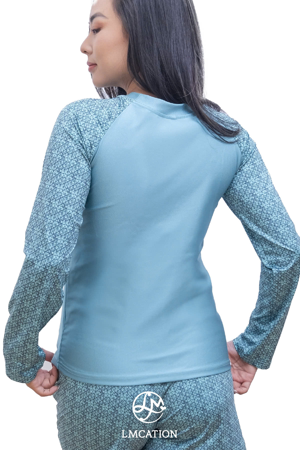 Áo bơi 2 lớp tay dài LMcation Quinn - Xanh ngọc thổ cẩm