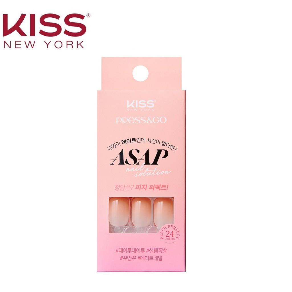 Bộ 24 Móng Tay Gel Tự Dán Press &amp; Go Kiss New York Nail Box - Peach Perfect (KKPA02KA)