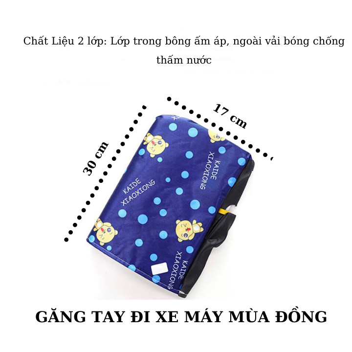 Găng tay chống lạnh đi xe máy mùa đông lót nỉ chống mưa, bao tay đi xe lót lông siêu ấm áp tránh gió, rét, giữ ấm bàn tay khi đi xe, phù hợp nhiều loại tay cầm dày dặn giao màu ngẫu nhiên - GTXM 