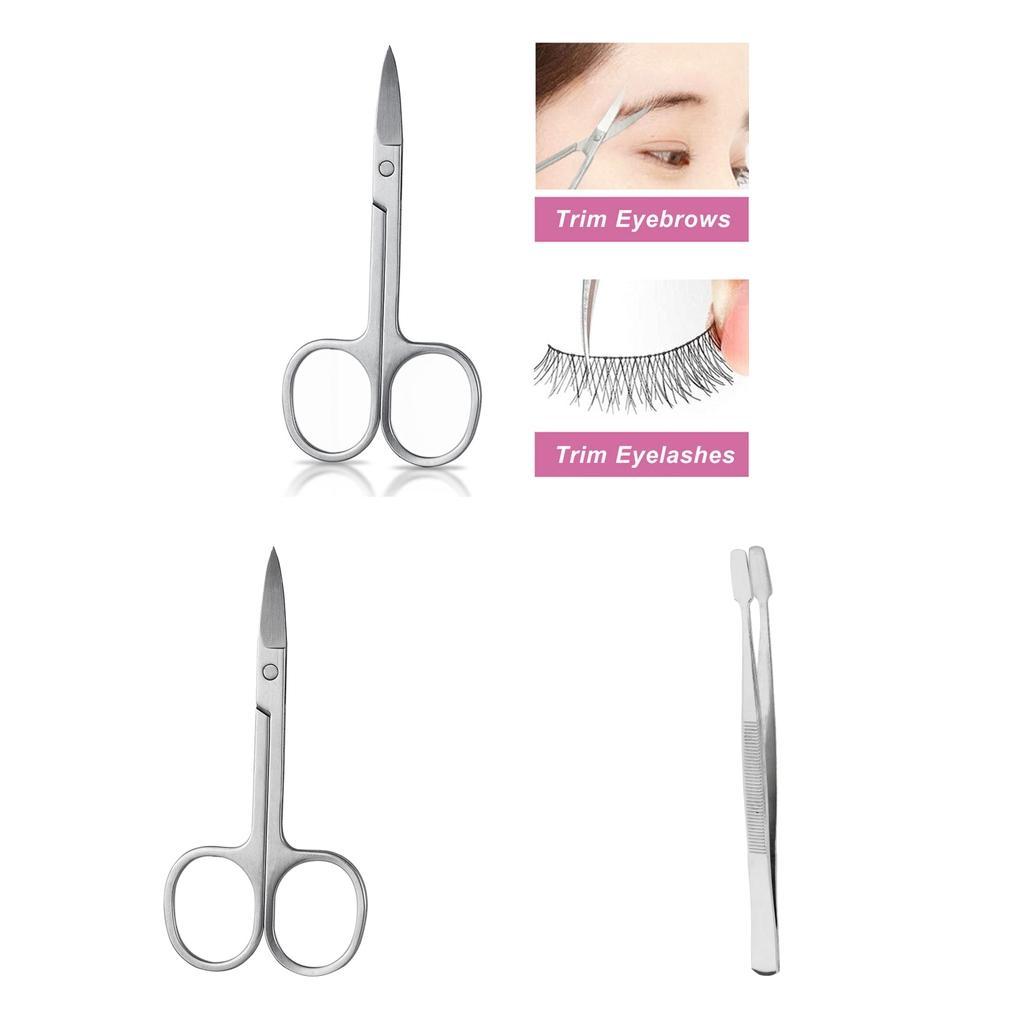 2 Eyelash Tweezers Clip Extension False Lash Applicator Scissor Trimmer Tool