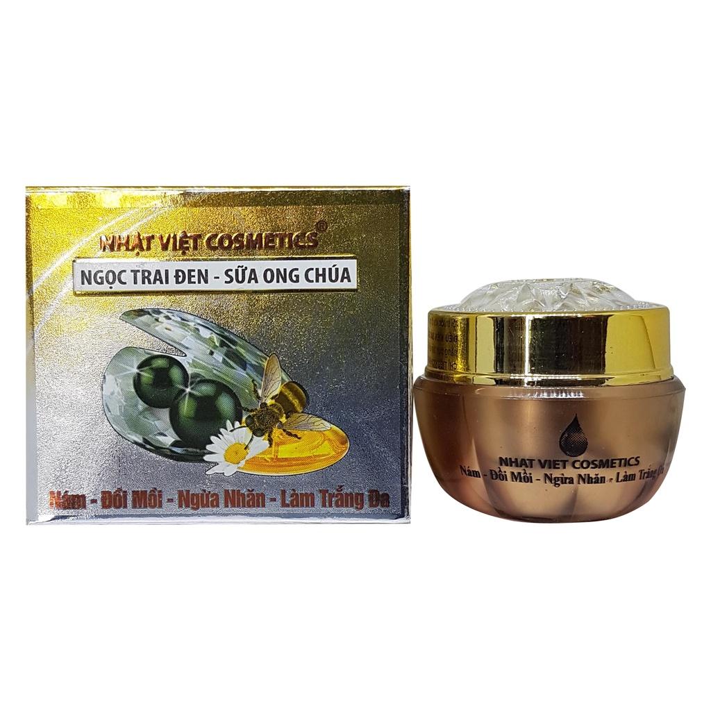 KEM NÁM ĐỒI MỒI NGỪA NHĂN LÀM TRẮNG DA NGỌC TRAI ĐEN SỮA ONG CHÚA V5 NHẬT VIỆT COSMETICS 8G- 12G