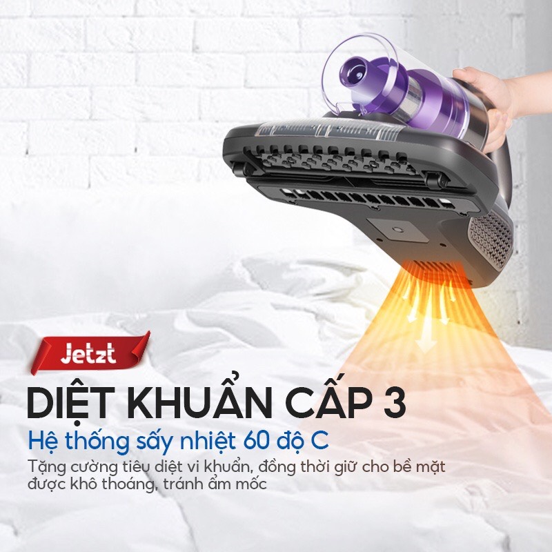 Máy Hút Bụi Giường Nệm Diệt Khuẩn Đa Tầng Thế Hệ Mới JETZT J7 - Lực Hút Cực Mạnh - Diệt Khuẩn 4 Cấp - Cảm Biến Thông Minh